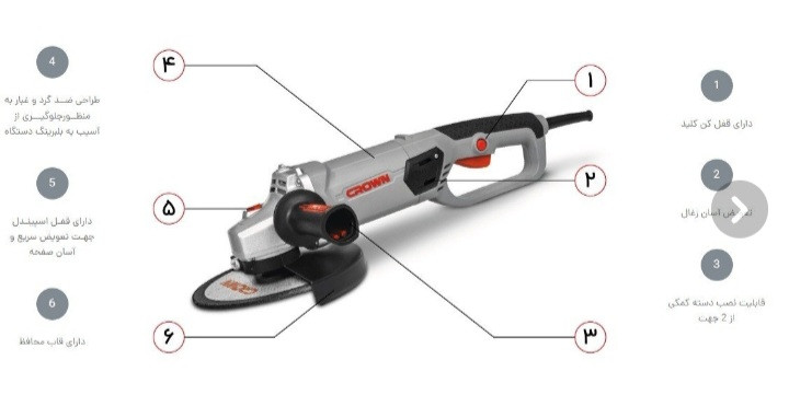 فرز آهنگری 180 میلیمتر 1500 وات کرون مدل CT13508