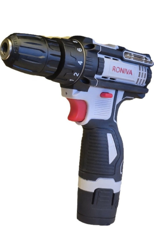 دریل شارژی ۱۲ ولت دو باطری با لوازم رونیوا مدل RV-1200