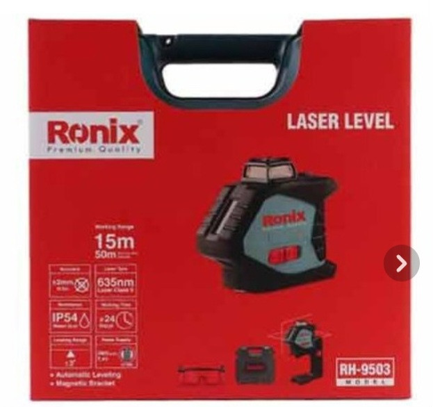 تراز لیزری رونیکس مدل RH-9503 دو خط ۳ بعدی ۳۶۰ درجه نور قرمز