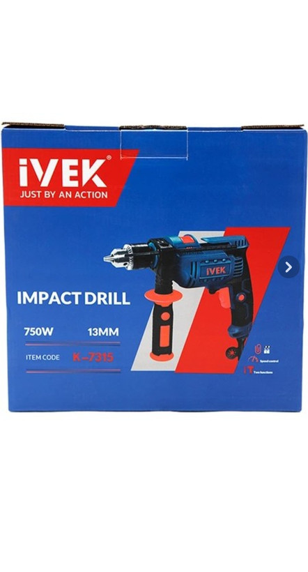 دریل چکشی ایوک مدل K7315 ظرفیت ۷۵۰ وات آچاری