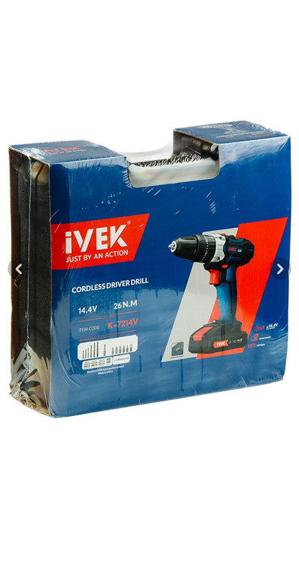 دریل پیچ گوشتی شارژی ایوک مدل K7214 ظرفیت ۱۴.۴ ولت اتوماتیک