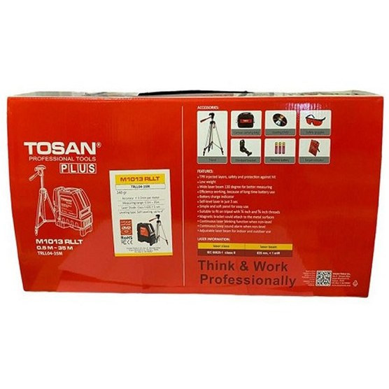 تراز لیزری نور قرمز با پایه توسن مدل M1013RLLT