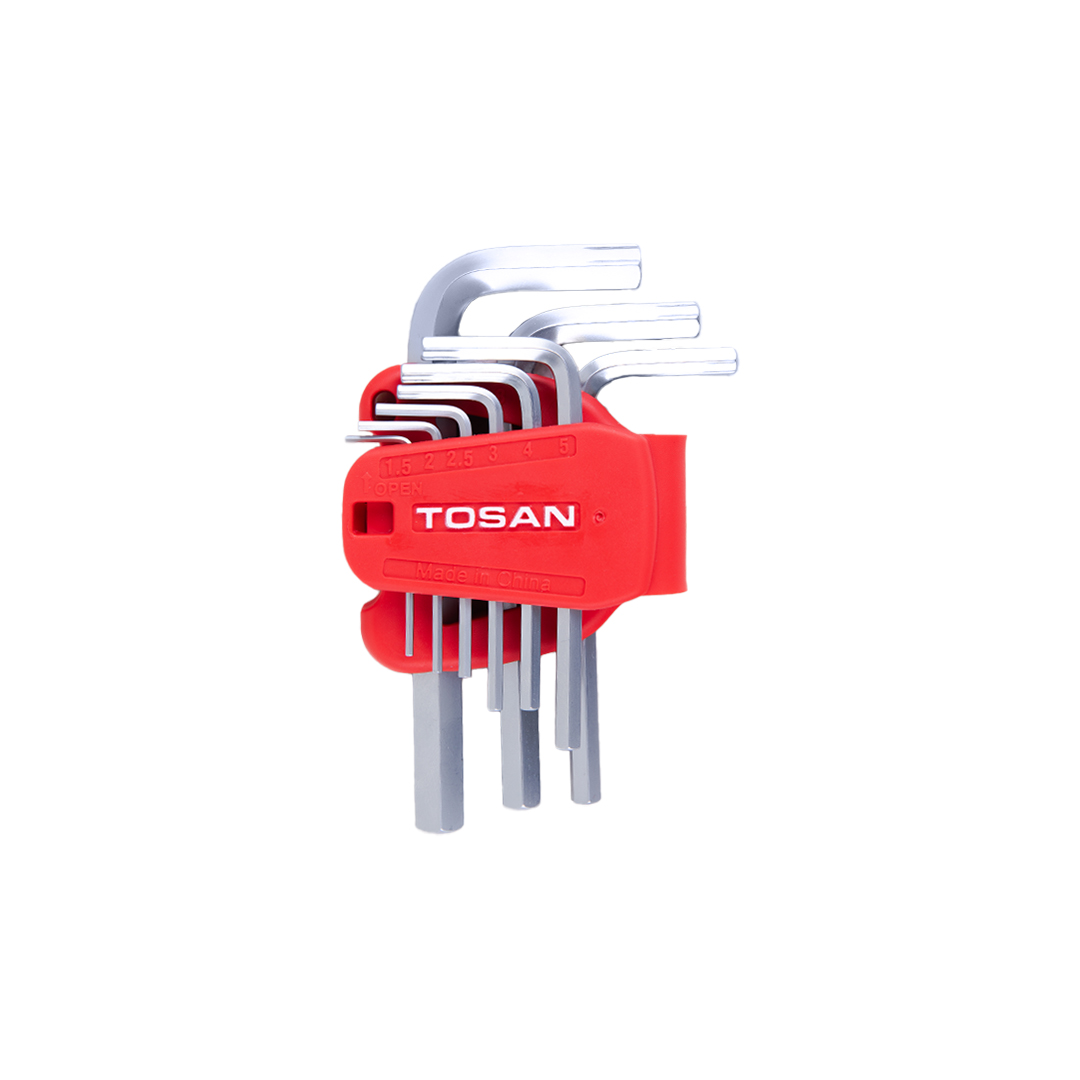 ست آلن 9 عددی شش پر کوتاه توسن آلیاژ S2 سایز1.5-10 م م کد محصول: T4170