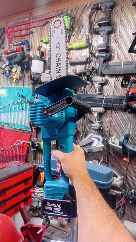 اره زنجیری شارژی 12 اینچ(۳۰ سانت)دو باتری براشلس طرح ماکیتا مدل makita M14